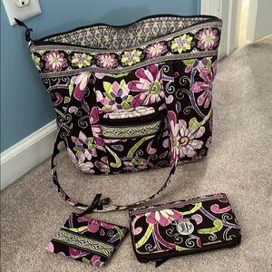 Vera Bradley Pink and Green Floral Tote